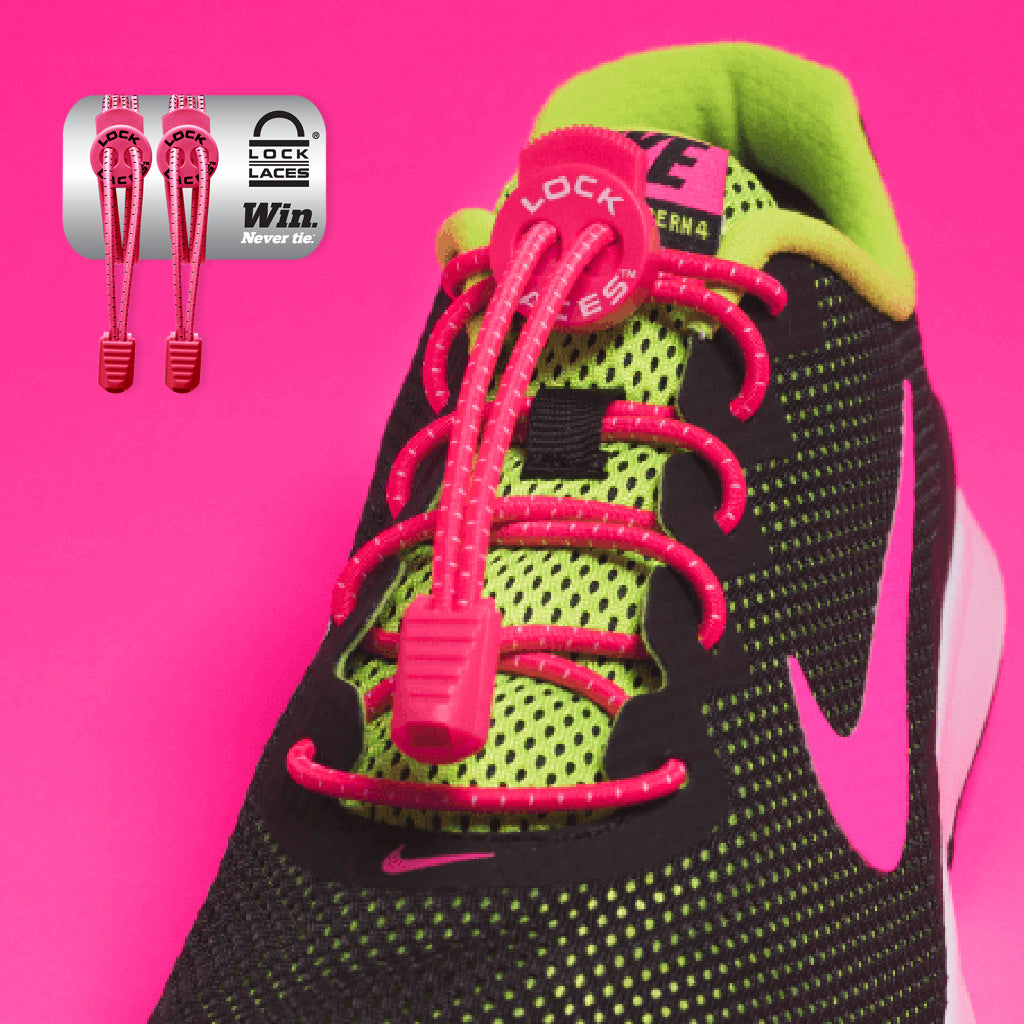 No Tie Elastic Lace Lock Shoe Laces | Speed Laces Pink